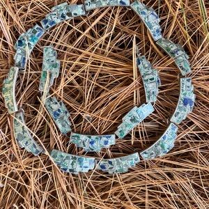 Vintage sterling Mexico inlayed bracelet and necklace